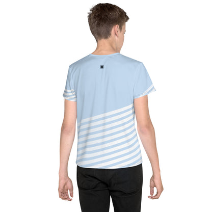 Blue-Dash Youth crew neck t-shirt