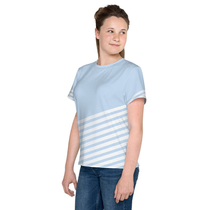 Blue-Dash Youth crew neck t-shirt