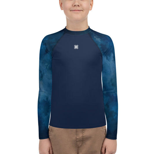 Dark-Tie-Blue Teen Rash Guard