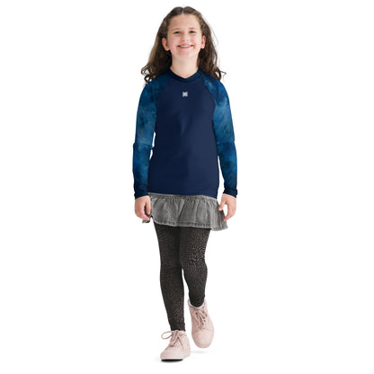 Dark-Tie-Blue Teen Rash Guard