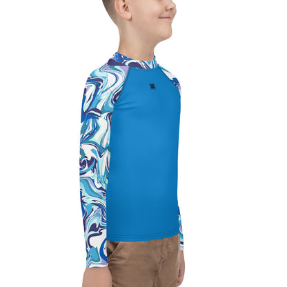Marble-Blue Teens Rash Guard