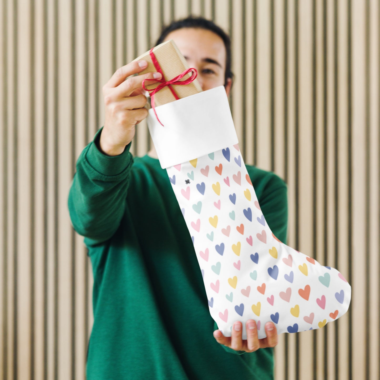 Hearts Christmas stocking