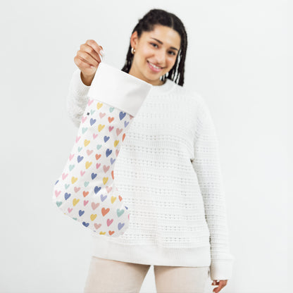 Hearts Christmas stocking