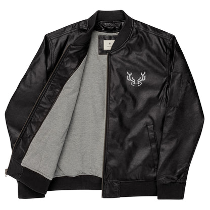Deer Leather Bomber Jacket