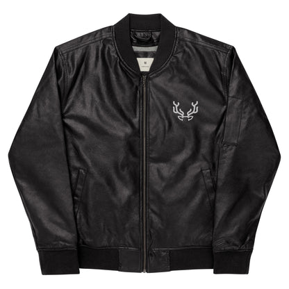 Deer Leather Bomber Jacket