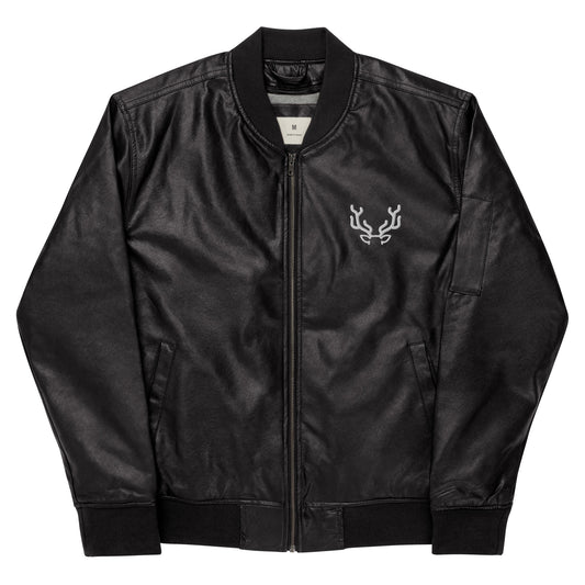 Deer Leather Bomber Jacket