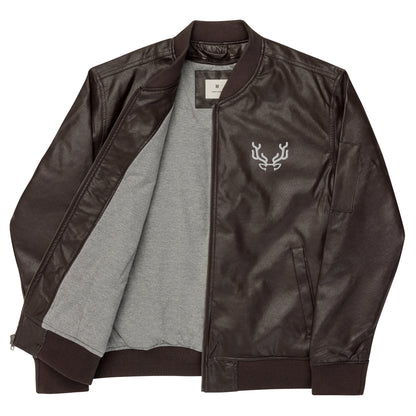 Deer Leather Bomber Jacket
