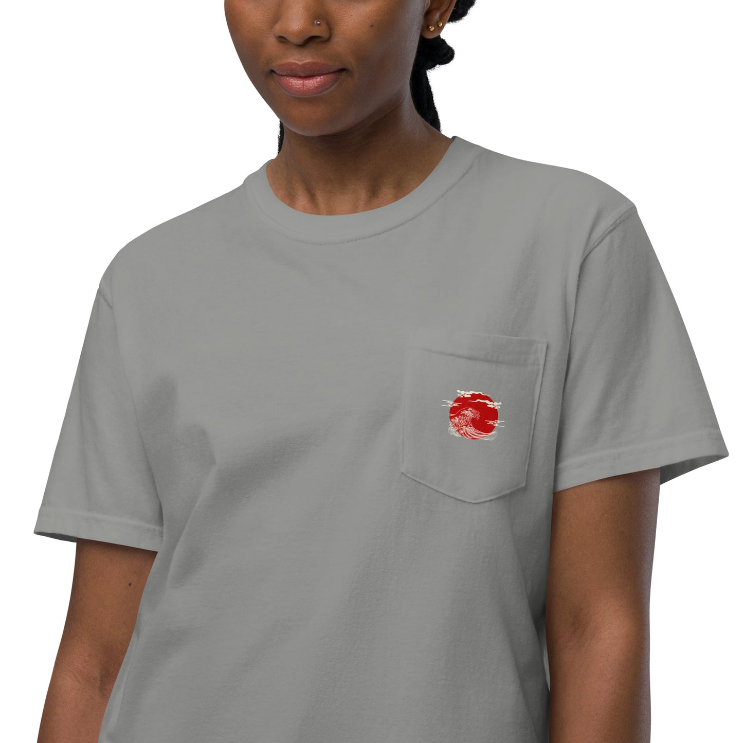 Japan Unisex garment-dyed pocket t-shirt