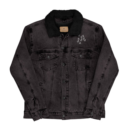 Musical denim sherpa jacket