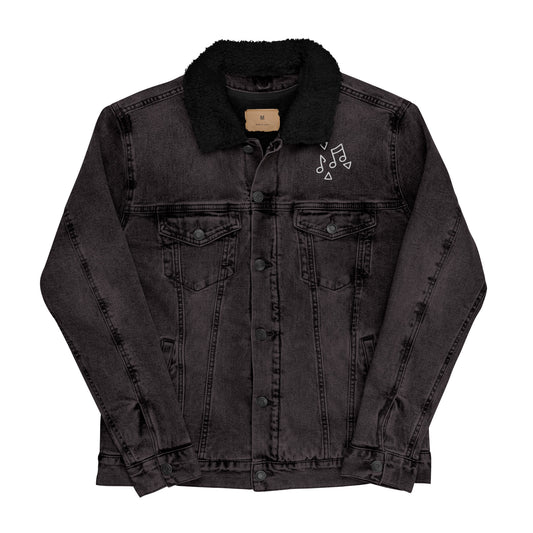 Musical denim sherpa jacket