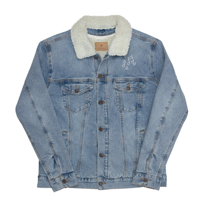 Musical denim sherpa jacket