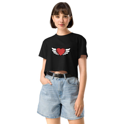 Heart-Angel Women’s crop top