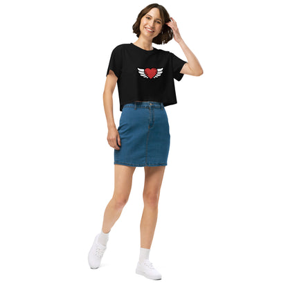 Heart-Angel Women’s crop top