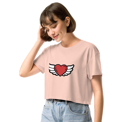 Heart-Angel Women’s crop top
