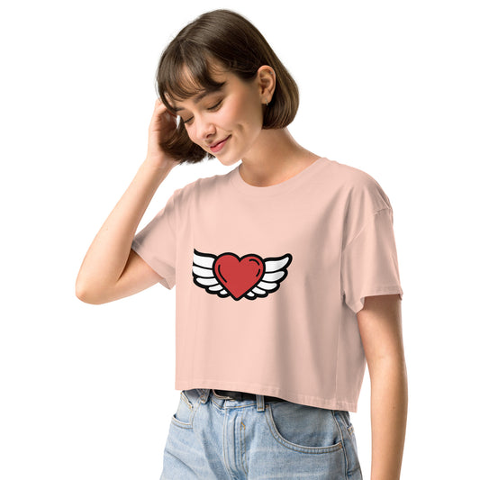 Heart-Angel Women’s crop top