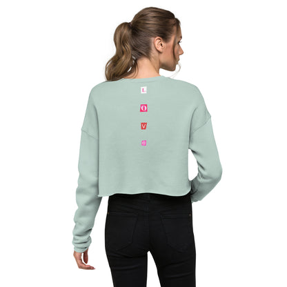 L-O-V-E Scarp-book Crop Sweatshirt