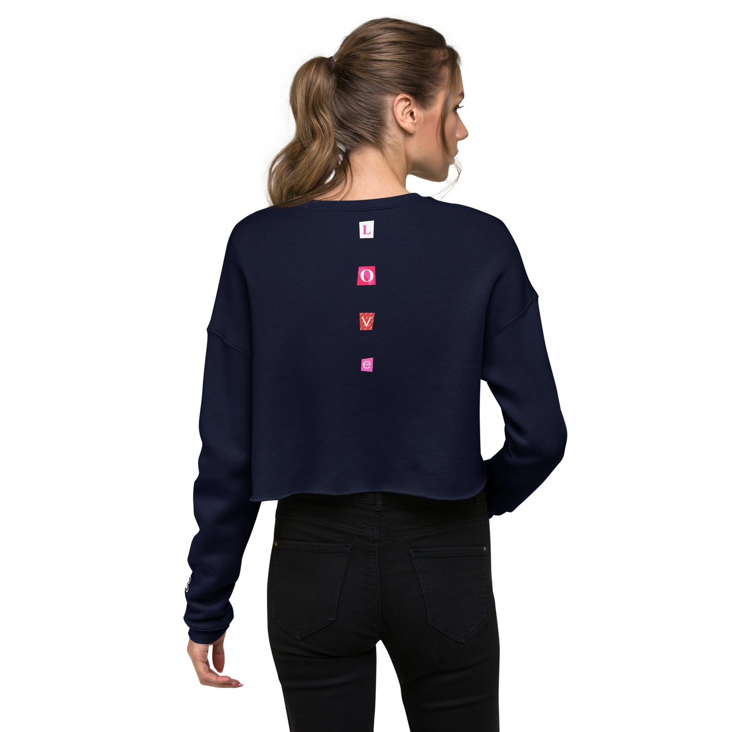 L-O-V-E Scarp-book Crop Sweatshirt