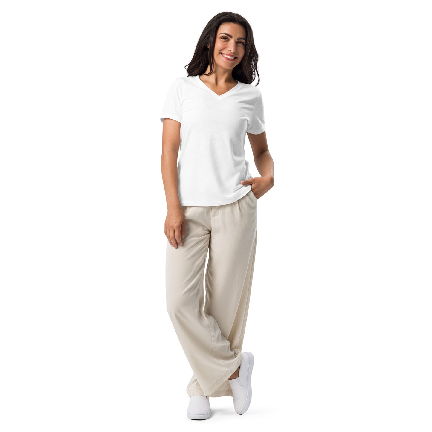 Women’s Plain relaxed v-neck t-shirt