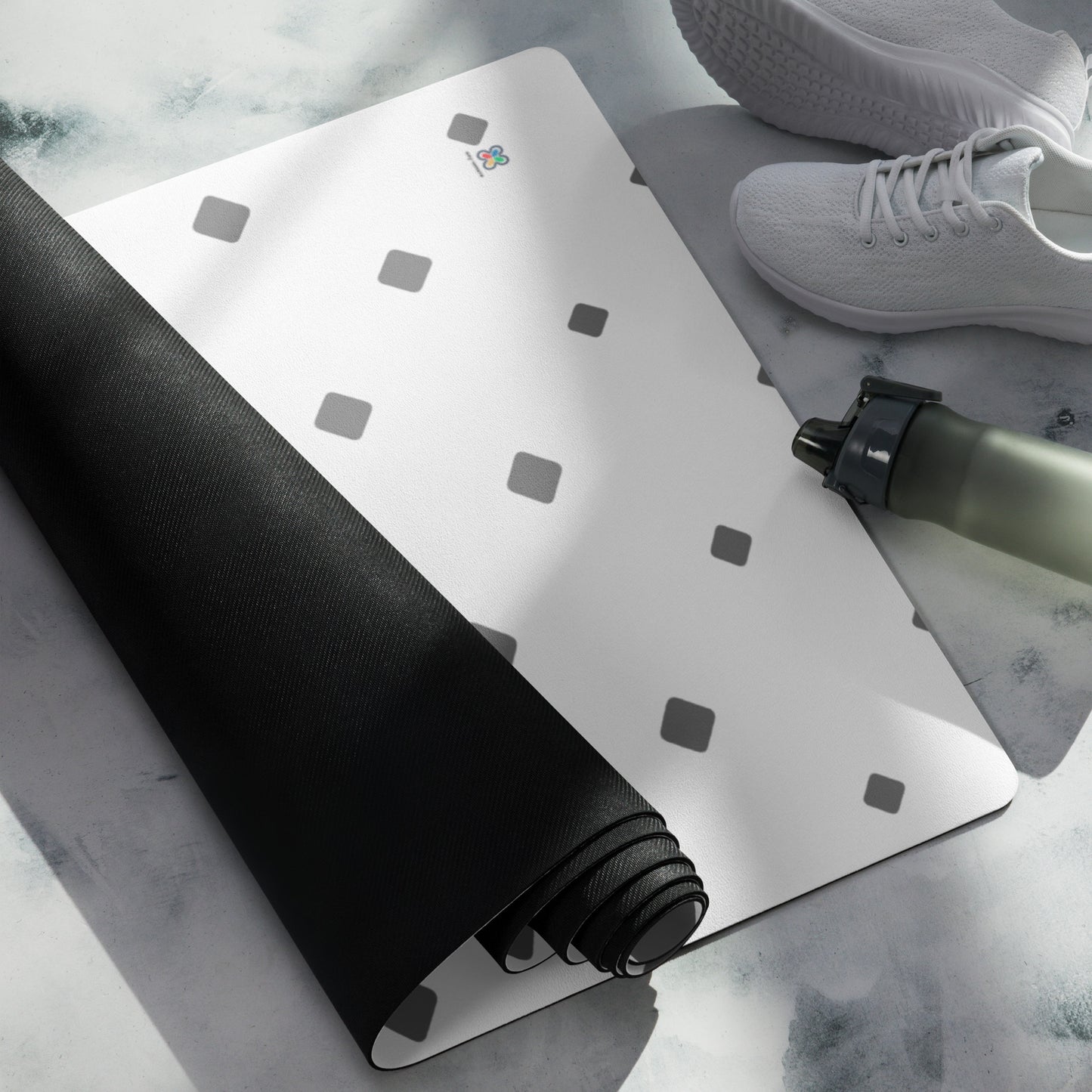 Grey-White Diamond Gradient Yoga mat
